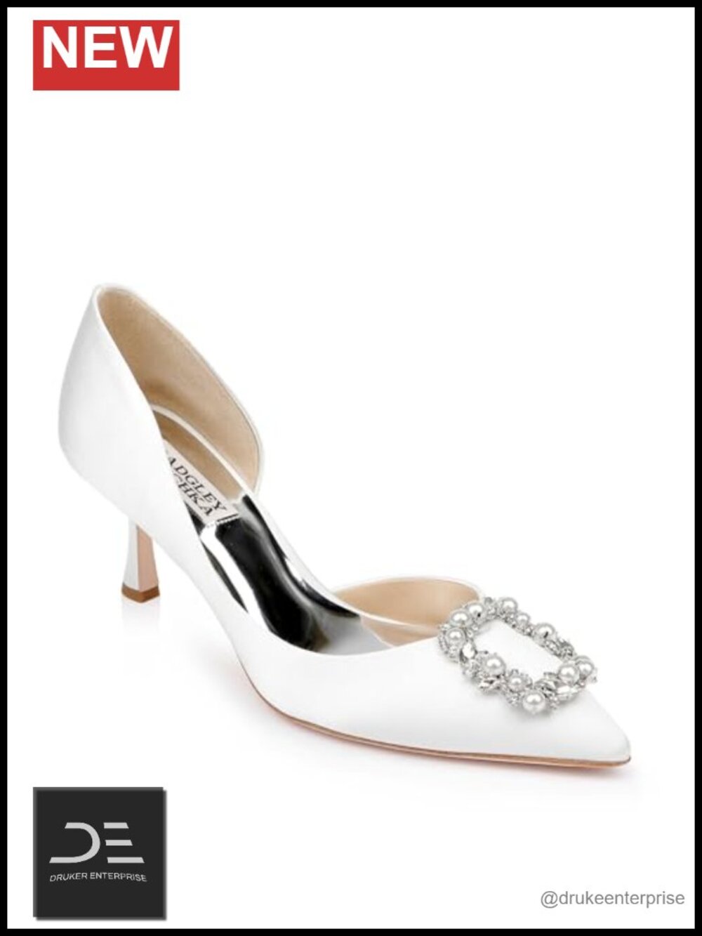 Badgley Mischka Fabia D'Orsay Pumps Crystal Buckle Heels Womens Size